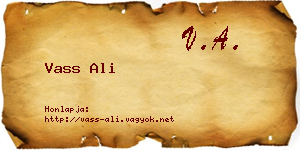 Vass Ali névjegykártya